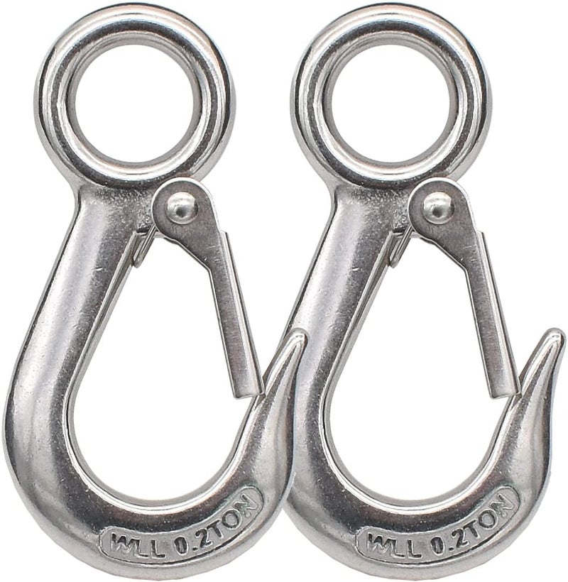 Alele 2Pack Grab Hooks, Slip Hooks,Stainless Steel Lifting Hook Rigging Accessory (Grab Hooks 200Kg 2p) - Image 1